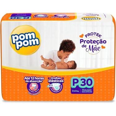 Imagem de Fralda Pom Pom Protek Proteção de Mãe Jumbo P com 30 Unidades