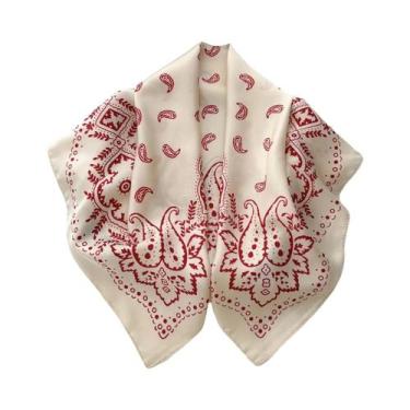 Imagem de Lenço De Seda Luxuoso Feminino 70x70cm, Estilo Praia, Bandana Para Cab