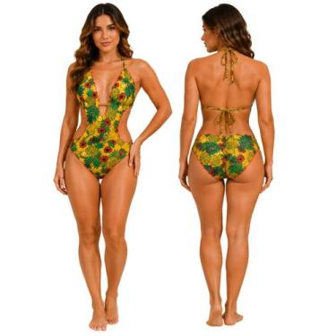Imagem de Maiô Feminino Engana Mamãe Com Bojo Estampado e Calcinha Empina Bumbum