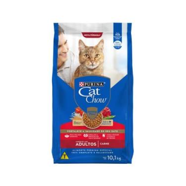 Imagem de Purina Cat Chow Ração Nestlé Para Gatos Adultos Sabor Carne - 10 1Kg Purina - Sabor Carne