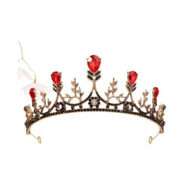 Imagem de Tiara De Cristal Vermelho Vintage Para Princesa E Rainha, Acessórios D