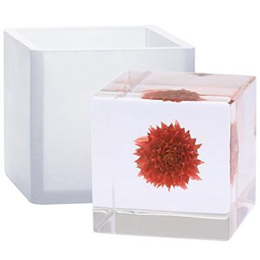 Imagem de Funshowcase Molde de silicone Cube Paperweight para artesanato de argila de polímero, fabricação de sabão, epóxi de resina, fabricação de joias de 6,35 cm