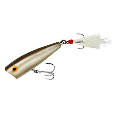 Imagem de Rebel Isca de pesca Pop-R Topwater Popper, acabamento G, prata/preta, Pop-R (14 g)
