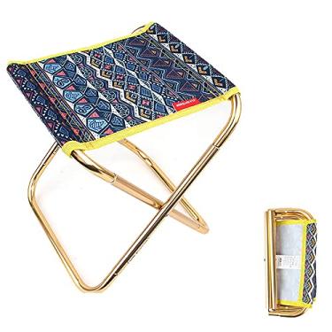 Imagem de Yajun Banquinho dobrável portátil de tecido Oxford, cadeira ultraleve para festivais de pesca, piquenique, churrasco, praia, azul