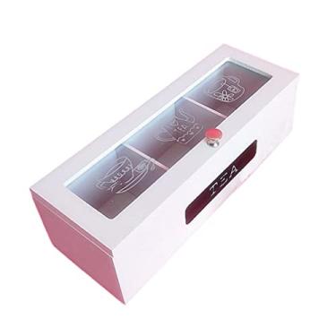 Imagem de OSALADI Caixa pequena de madeira para chá, 3 compartimentos, caixa organizadora de chá, caixa de joias, organizador de mini bancada, armário de chá para organizador de saquinhos de chá