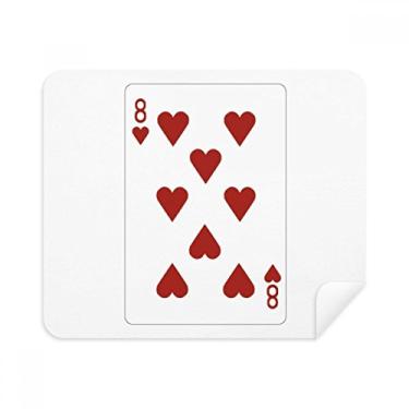 Imagem de Pano de limpeza com estampa de cartas de baralho Heart 8, 2 peças, tecido de camurça