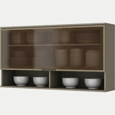 Imagem de Armário Aéreo Henn Connect 120cm 1 Porta Basculante de Vidro - DUNA