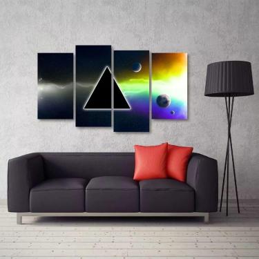 Imagem de Quadro Decorativo Pink Floyd Quarto Em Tecido 4 Peças 1