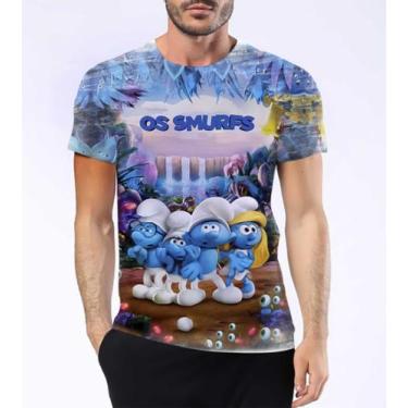 Imagem de Camisa Camiseta The Smurfs Os Desenho Azuis Fofos Filme 4 - Estilo Kra