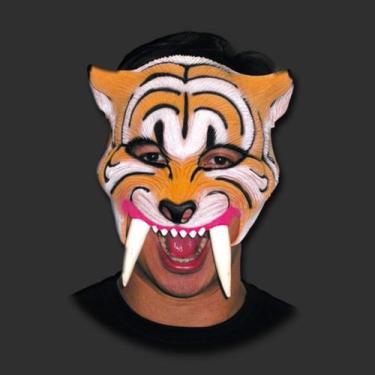 Imagem de Máscara Tigre Dente De Sabre Animal Carnaval Festas - Spook Meia