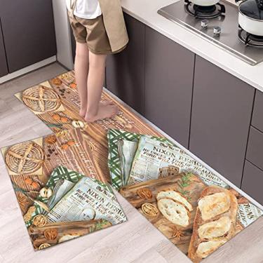 Imagem de Tapetes para piso de cozinha, tapete de área abstrato antiderrapante conjunto de tapetes de cozinha para cozinha sala de jantar, piso casa, escritório, pia, lavanderia 16x24 polegadas + 16x47 polegadas