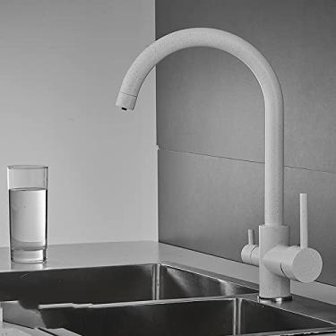 Imagem de Torneira Filtrada de Cozinha Balck com Dot Brass Purificador Torneira Dupla Torneira de Água Potável Vaso Misturador Torneira, Branco, China