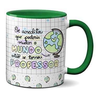Imagem de Caneca Presente Queria Mudar O Mundo E Se Tornou Professor (Verde)
