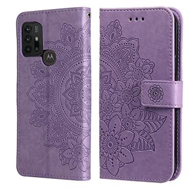 Imagem de 7-petal Flowers Embossing Pattern Horizontal Flip PU Leather Case with Holder & Card Slots & Wallet & Photo Frame For Motorola Moto G30 / G10 / G10 Power / G20(Rose Gold)