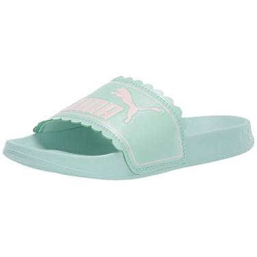 Imagem de PUMA Chinelo infantil unissex Leadcat, Verde-névoa - água rosa, 11 Little Kid
