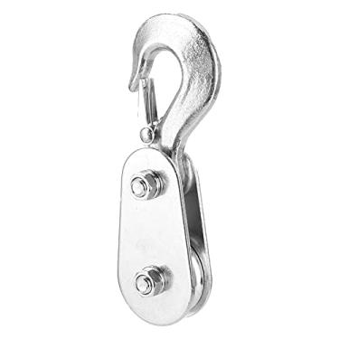 Imagem de Ymiko 2 toneladas bloco de arremate com gancho giratório, 2 T bloco de arremate corda de arame bloco de polia de elevação gancho para UTV ATV Quad Bike Motocross