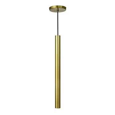 Imagem de Pendente Luminária Tubo Dourado 50 Cm + Lâmpada LED Branco Quente