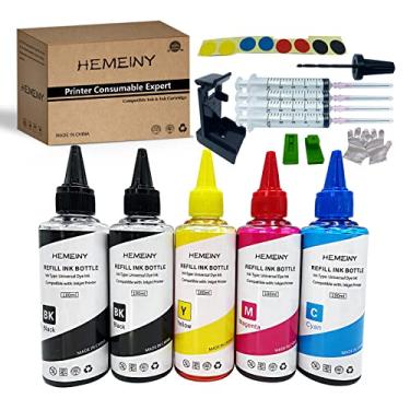 Imagem de HEMEINY Kits de refil de tinta e tinta de 5 frascos compatíveis com cartuchos de tinta Canon PG-260 CL-261 PG-275 CL-276 260XL 261XL 275XL 276XL Series
