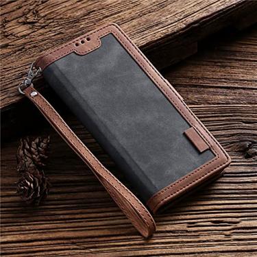 Imagem de Capa magnética de couro retrô para iPhone 14 13 12 Mini 11 X XS Pro Max XR 8 7 6 6s Plus SE 2020 2022 Flip Wallet Cards Phone Cover, Cinza, Para iPhone SE3 2022