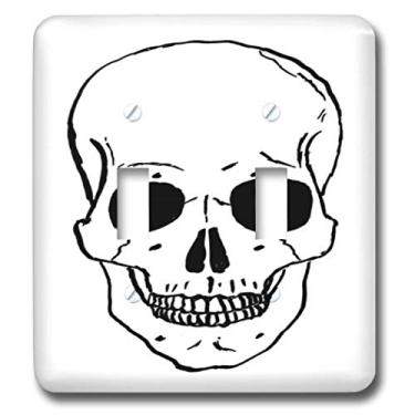 Imagem de 3dRose lsp_43713_2 Chave de contorno de caveira preta