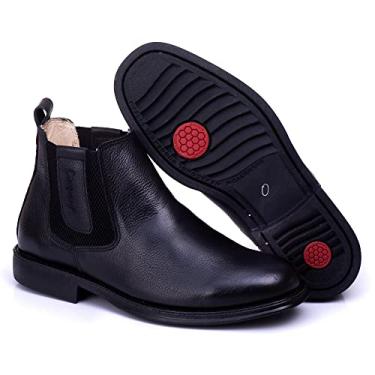Imagem de Bota Masculina 777E Conforto Couro Bovino 129 pto 42 Cor:Preto;Tamanho:42;Genero:Homem