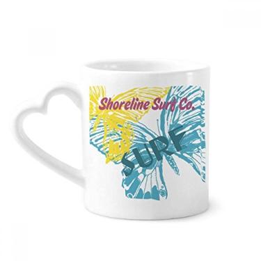 Imagem de Caneca de borboleta Summer Shoreline Surf Coffee Ceramic Drinkware copo de coração de vidro