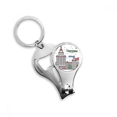 Imagem de Rússia City National Symbol Pattern Nail Nipper Ring Chaveiro Abridor de Garrafas Cortador