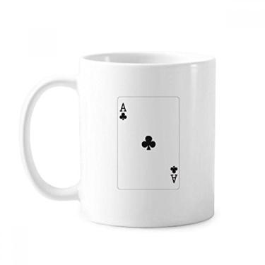Imagem de Caneca de cerâmica com estampa de cartas de baralho Club A em cerâmica para café e porcelana