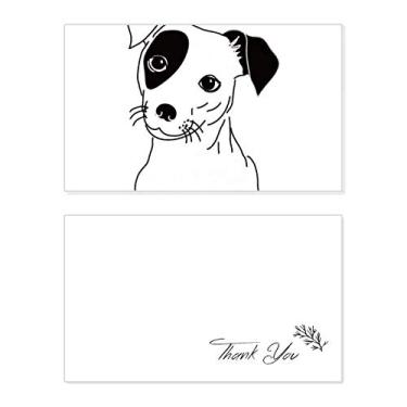 Imagem de Cartão de agradecimento com estampa de ilustração preta de cachorro de desenho animado papel de aniversário saudação apreciação de casamento
