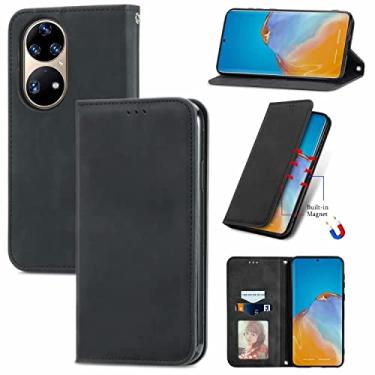 Imagem de YUNCHAO Caixa de telefone Para honra 50 Pro retro SPEL FELE Business Magnetic Horizontal Flip Leather Case com titular e slots de cartão e carteira e moldura fotográfica capa para celular