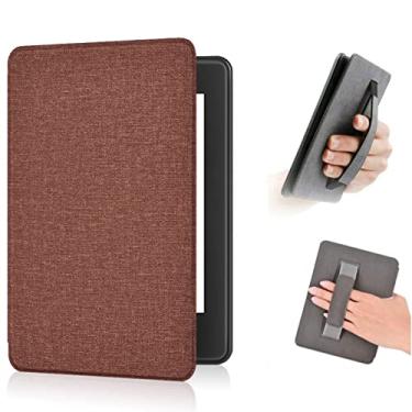 Imagem de A capa protetora com alça de mão é adequada para Kindle Paperwhite 11ª geração, capa protetora de tecido com ativação automática - função de dormir