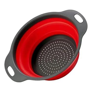 Imagem de Escorredor Silicone Macarrão Fruta Retrátil Dobrável Pratico