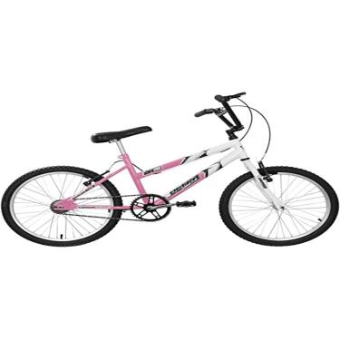 Imagem de Bicicleta de Passeio Ultra Bikes Esporte Bicolor Aro 20 Reforçada Freio V-Brake Infantil Juvenil Menina Rosa Bebê/Branco