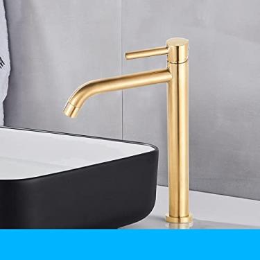 Imagem de Torneira de lavatório alta cromada preta Torneira de guindaste para lavatório de banheiro Torneira de lavatório de água quente quente Torneira de guindaste,A