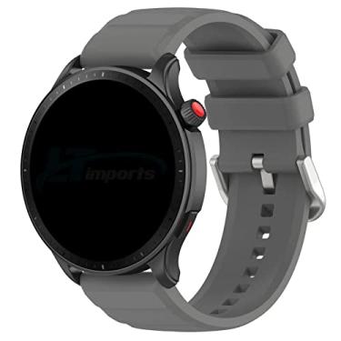 Imagem de Pulseira 22mm Classica LTIMPORTS, compativel com Amazfit GTR 4 - Amazfit GTR 3 - GTR 3 Pro - Amazfit GTR 2 - Amazfit GTR 47mm - Amazfit Stratos 2 2S 3 (Cinza)