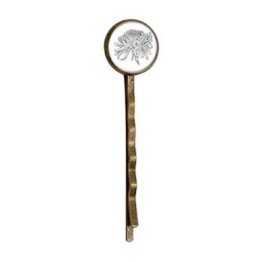 Imagem de Enfeite de cabeça de metal retrô com ilustração de crisântemo de flor