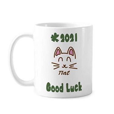 Imagem de Cat Mouth Line Nose Art Deco Gift Fashion Good Luck 2021 Caneca Cerâmica Café Porcelana Copo Mesa