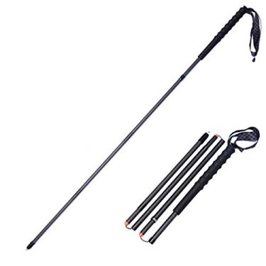 Imagem de N/H Bastões leves para caminhada ou caminhada - Pacote com 2 varas dobráveis de fibra de carbono, antichoque para acampamento, montanhismo, mochilão