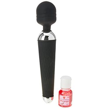Imagem de Massageador Muscular Relaxamento de Massagem Varinha Mágica Portátil 6000 Rpm USB Potente Seguro em Silicone Medicinal Mulheres Homens Terceira Idade (Preto)