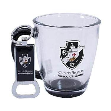 Imagem de Jogo Caneca De Vidro 370ml e Abridor Vasco Oficial
