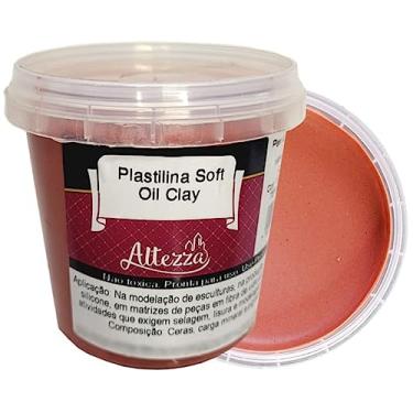 Imagem de Massa para Modelar Plastilina Soft Oil Clay Vermelho Terracota Altezza 500g - Cera de Abelha, Ideal para Esculturas e Moldes, Não Tóxica, Pronta para Uso