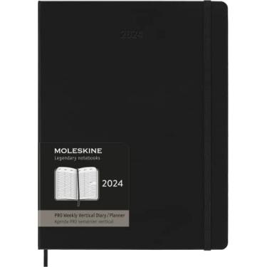 Imagem de Moleskine 2024 Pro Vertical Weekly Planner, 12M, Extra Large, Black, Hard Cover (7.5 x 10)