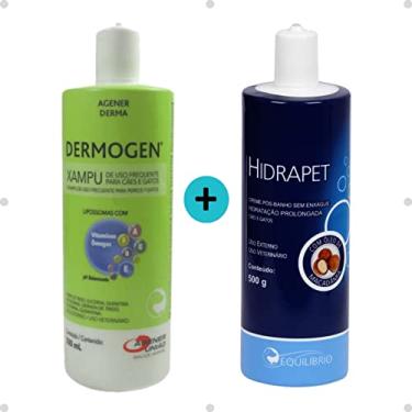 Imagem de Kit 1 Shampoo Dermogen Agener 500ml + 1 Creme Hidrapet Agener 500g