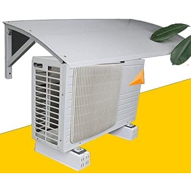 Imagem de Cobertura Da Unidade Externa Do Condicionador De Ar, Cobertura Da Unidade AC À Prova De Água/vento, Toldos Externos Para Chuva, Neve E Painel De Metal Antiferrugem Com Proteção UV,Branco,92x54x28c