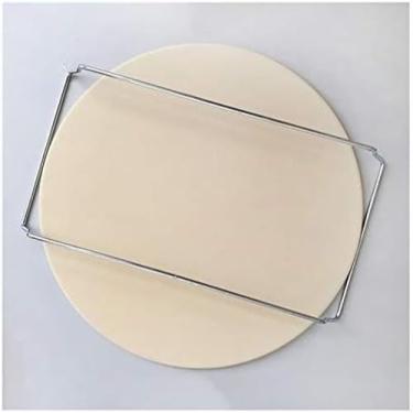 Imagem de 10 E 13 Polegada Cerâmica Refratária Pizza Pedra Cozimento Bandeja De Pão Para Forno Uso Doméstico Churrasco Ferramenta De Pizza Ao Ar Livre Cozimento,13 Polegadas Com Alça,Serene16