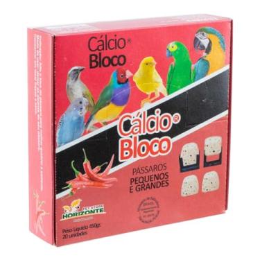 Imagem de Cálcio Bloco Sabor Pimenta Bica Pedra Grit Mineral Afia Bico Desgasta Lixa Unha Pássaros Caixa com 20 Pedrinhas + Suporte Gaiola Trinca Ferro Coleiro Pintassilgo