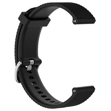 Imagem de Pulseira de substituição para Samsung Galaxy Watch, AWADUO 20 mm pulseira de silicone de substituição para Samsung Galaxy Watch 42 mm/Gear Sport SM-R600/Gear S2 Classic (silicone preto)
