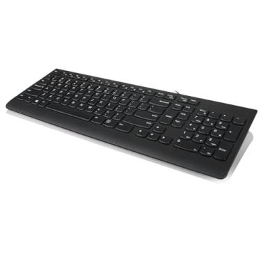 Imagem de Lenovo Teclado USB 300, com fio, inclinação ajustável, ergonômico, Windows 7/8/10, GX30M39655, preto
