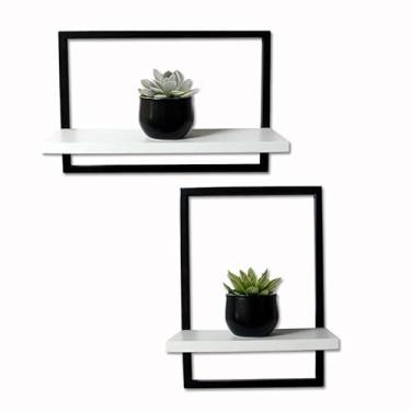 Imagem de Kit com 2 Prateleira Quadro Nicho Retangular Horizontal e Vertical 40x28 Gastrobel Branco