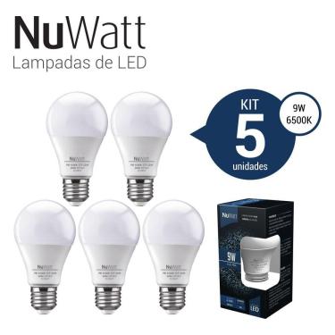 Imagem de Kit 5 Lampada Led Bulbo 9w Samsung A60 E27 Luz Fria Branca W